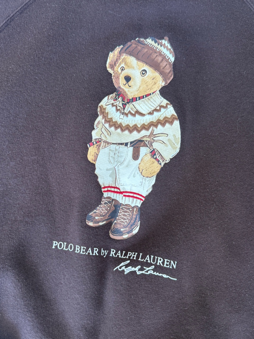 Polo by Ralph Lauren Brown Knit Sweater with Blue Tag - Picture 3 of 5